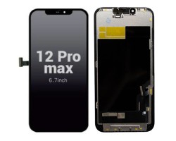 Kijelző Apple iPhone 12 Pro Max (lcd, érintőpanel, átvezető fóliával, keret) TW-incell fekete
